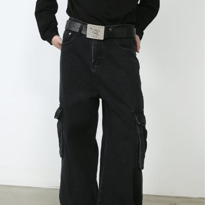 Black Straight Baggy Jeans